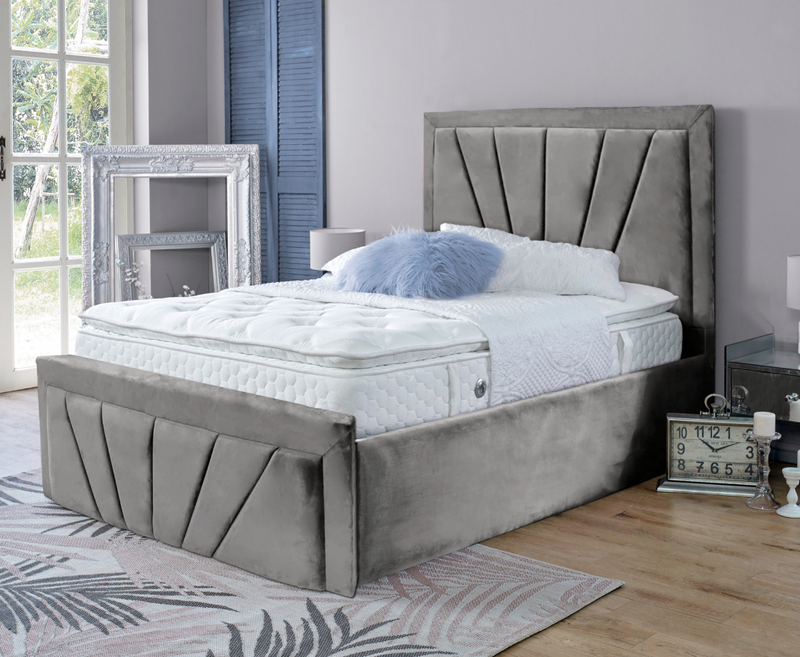 Starry 6ft Superking Bed Frame - Velvet Grey