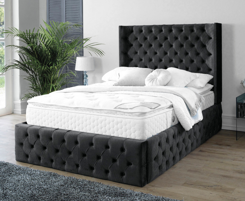 Harlow 4ft6 Double Bed Frame - Velvet Steel