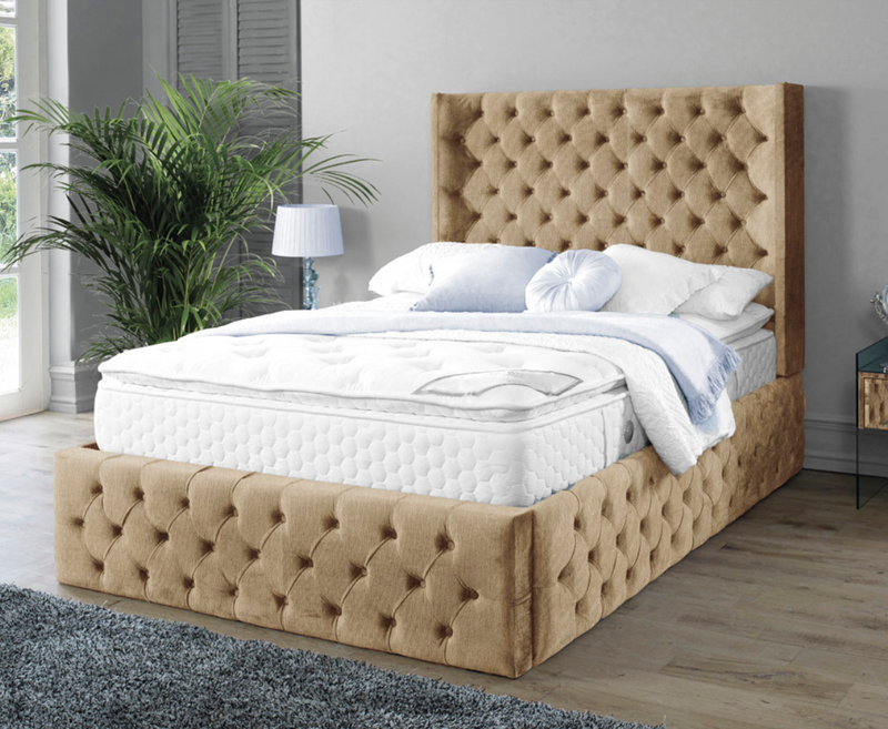 Harlow 3ft Single Bed Frame - Velvet Beige