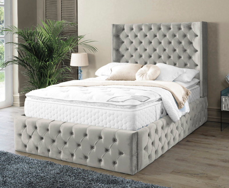 Harlow 3ft Single Bed Frame - Velvet Beige