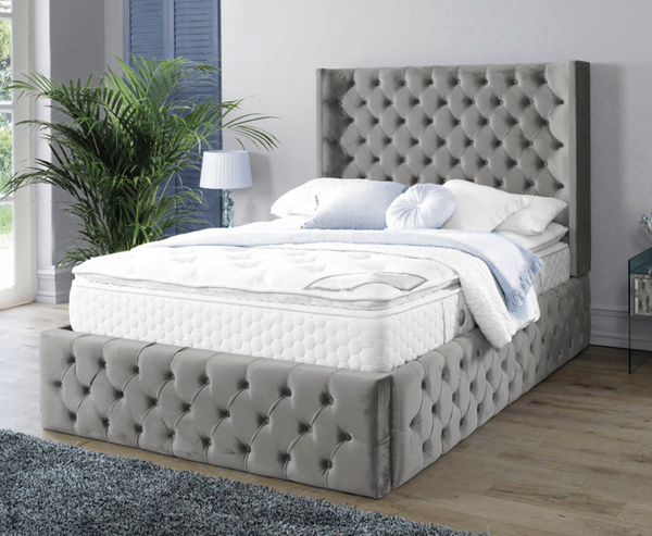 Harlow 3ft Single Bed Frame - Velvet Grey