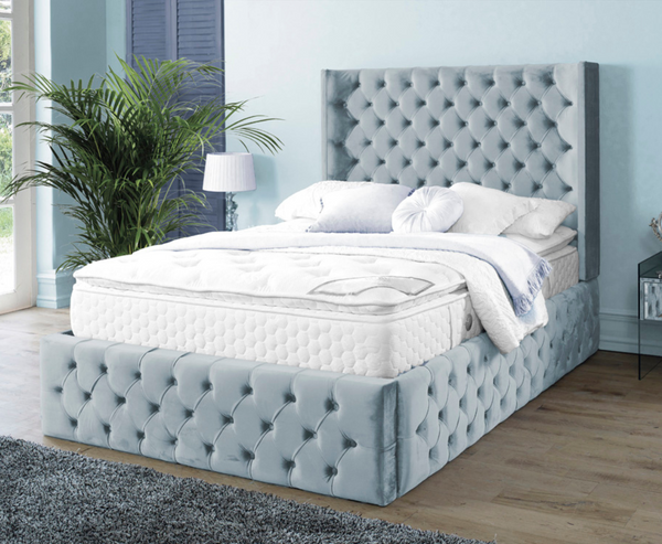 Harlow 3ft Single Bed Frame - Velvet Silver