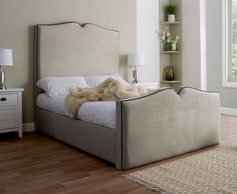 Love Heart 4ft Small Double Bed Frame - Naples Grey