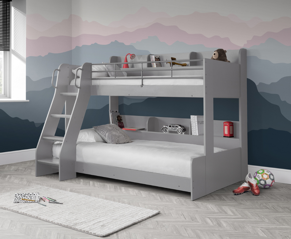 Lumi Triple Sleeper Bunk - Light Grey