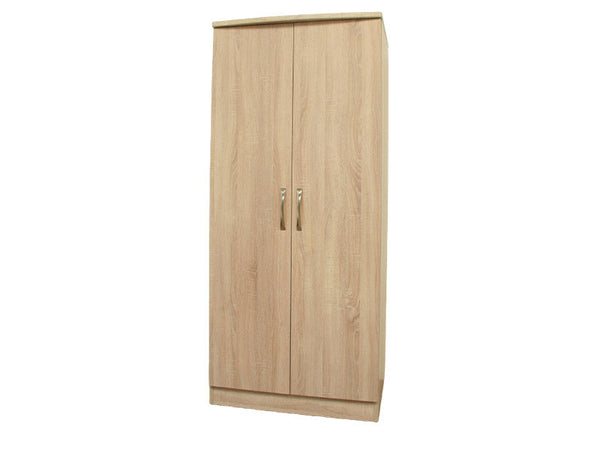 Lungo Mid Oak 2 Door Robe Shelved