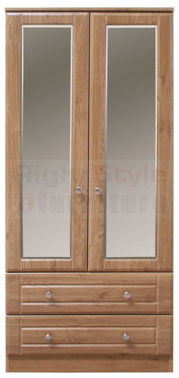 Nore 2 Door Hanging + Mirror 1000mm Wide Robe