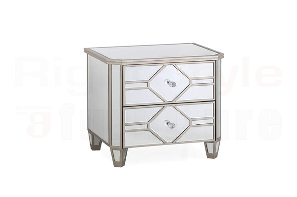 Rosa Bed Frameside Table, 2 Drawer