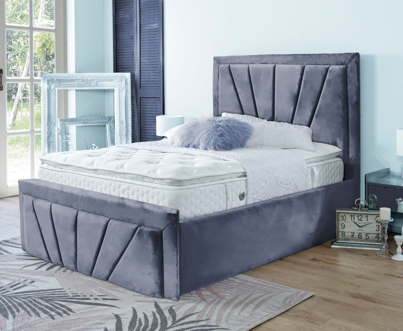 Starry 4ft6 Double Bed Frame- Velvet Grey