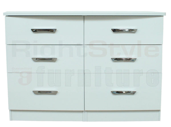 Latte 6 Drawer Chest (3 beside 3)