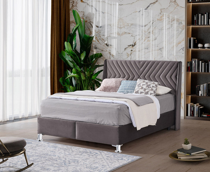 Wingz Naples 5ft Kingsize Ottoman Bed Frame - Grey | Sand