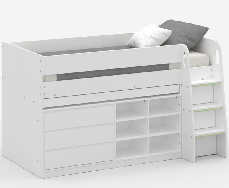 Hideaway Mid Sleeper - White